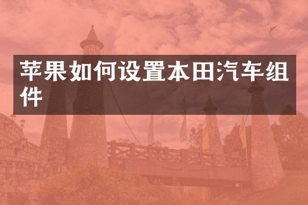苹果如何设置本田汽车组件