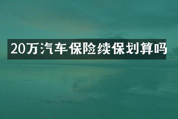 20万汽车保险续保划算吗