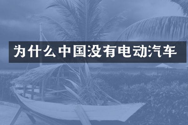 为什么中国没有电动汽车