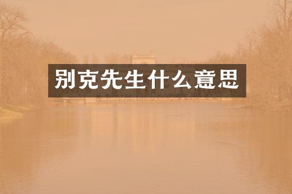 别克先生什么意思