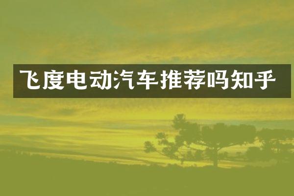 飞度电动汽车推荐吗知乎