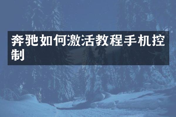 奔驰如何激活教程手机控制