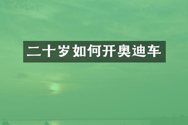 二十岁如何开奥迪车