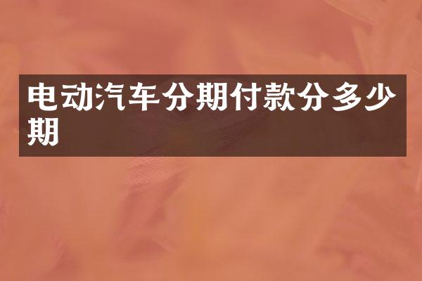 电动汽车分期付款分多少期