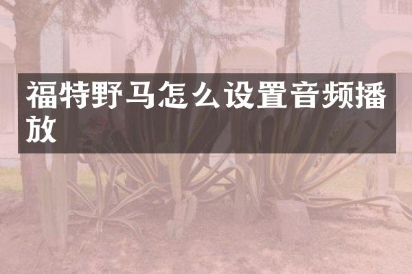 福特野马怎么设置音频播放