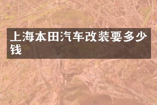 上海本田汽车改装要多少钱