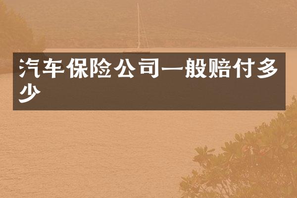 汽车保险公司一般赔付多少