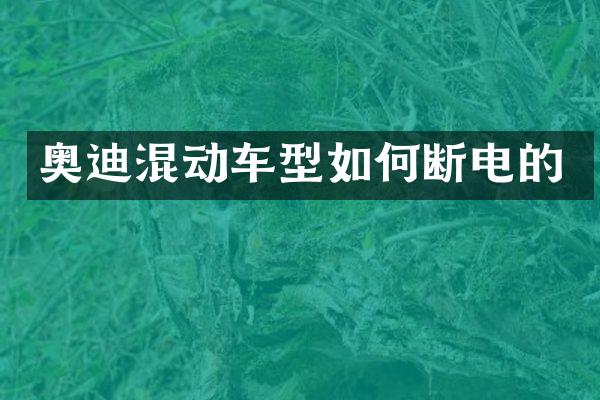 奥迪混动车型如何断电的