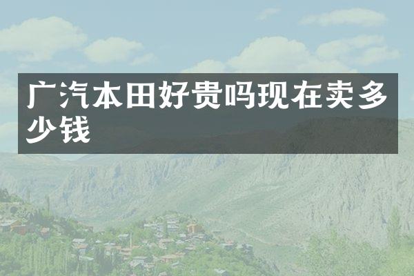 广汽本田好贵吗现在卖多少钱