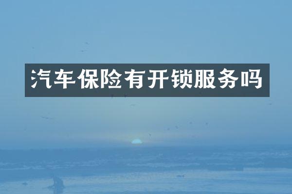 汽车保险有开锁服务吗