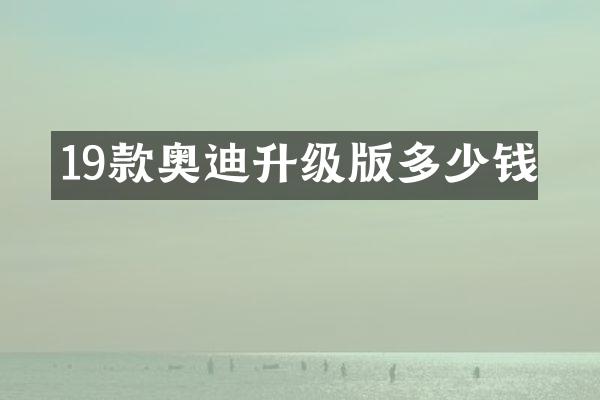 19款奥迪升级版多少钱