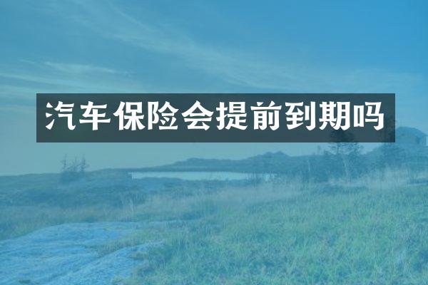 汽车保险会提前到期吗