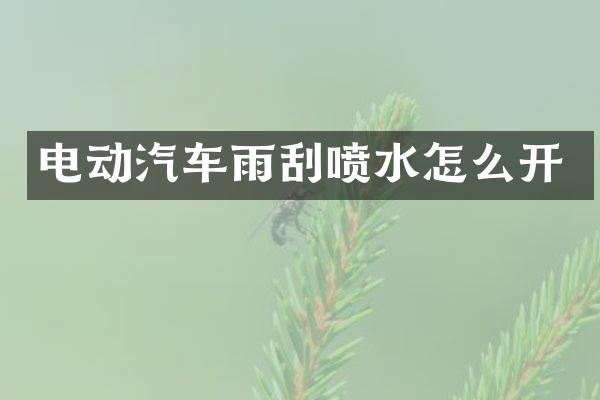 电动汽车雨刮喷水怎么开