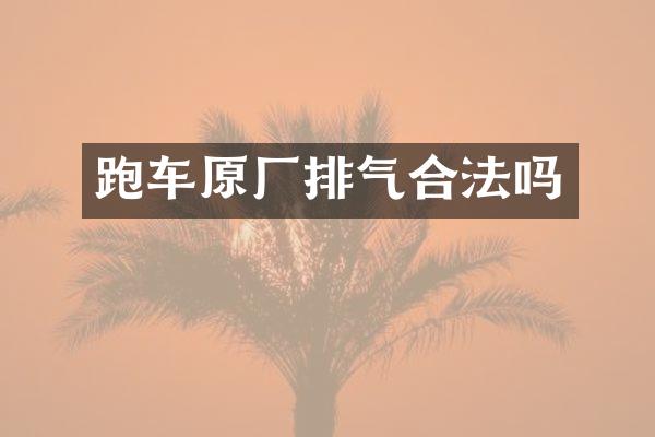 跑车原厂排气合法吗