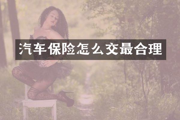 汽车保险怎么交最合理