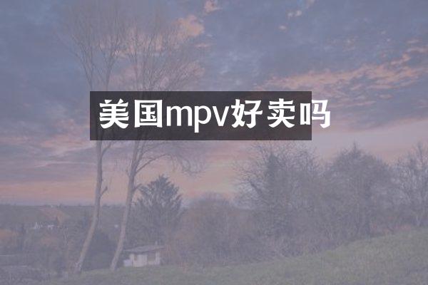 美国mpv好卖吗