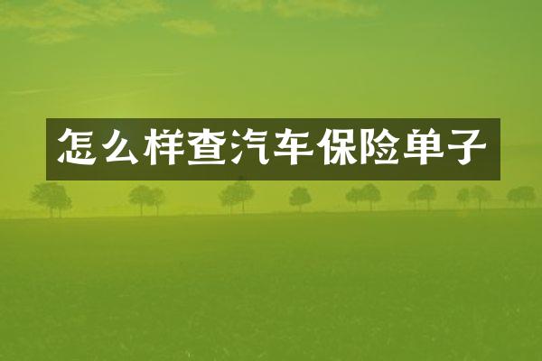 怎么样查汽车保险单子