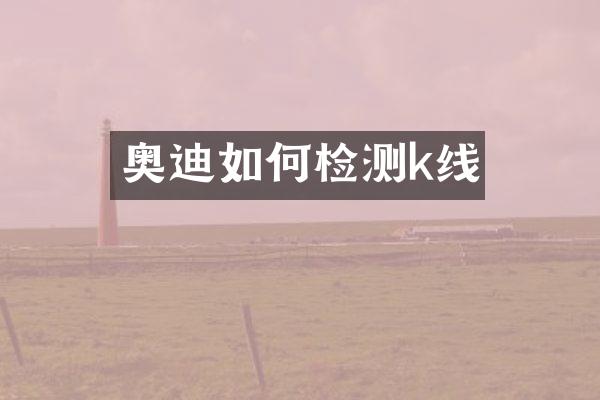 奥迪如何检测k线