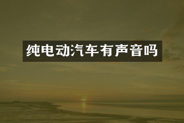 纯电动汽车有声音吗