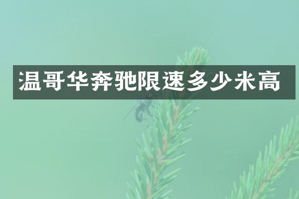 温哥华奔驰限速多少米高
