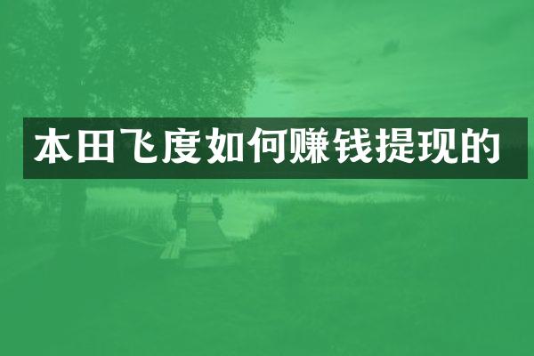 本田飞度如何赚钱提现的