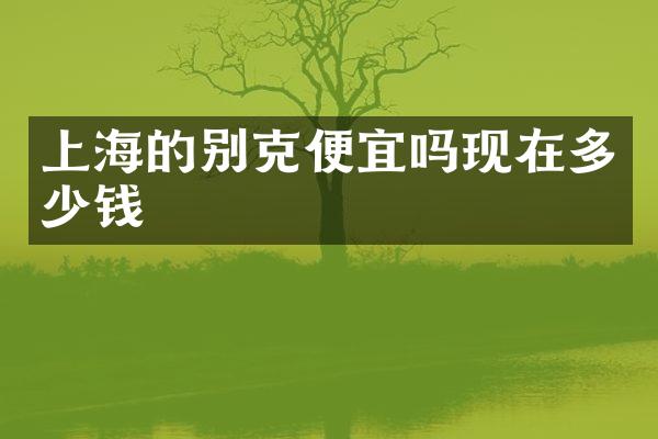 上海的别克便宜吗现在多少钱