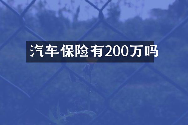 汽车保险有200万吗
