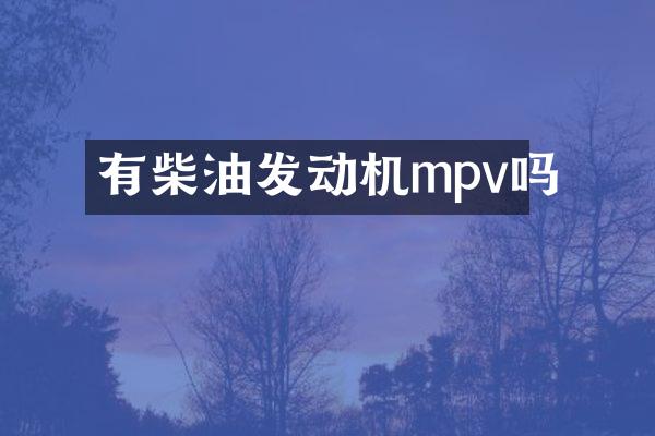 有柴油发动机mpv吗