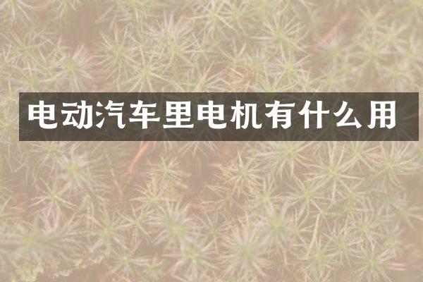 电动汽车里电机有什么用
