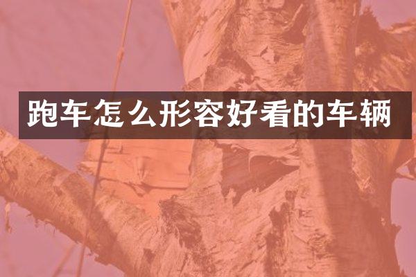 跑车怎么形容好看的车辆