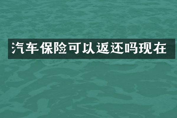 汽车保险可以返还吗现在