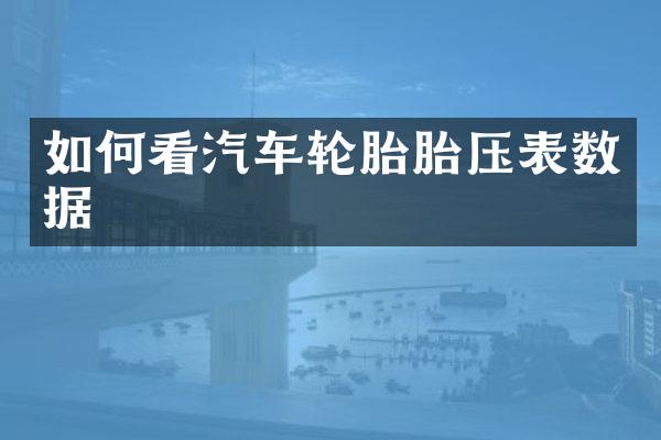 如何看汽车轮胎胎压表数据