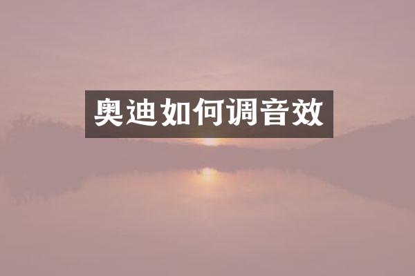 奥迪如何调音效