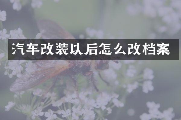 汽车改装以后怎么改档案
