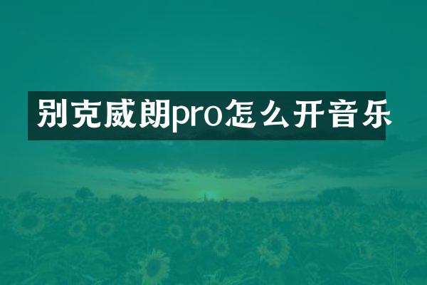 别克威朗pro怎么开音乐