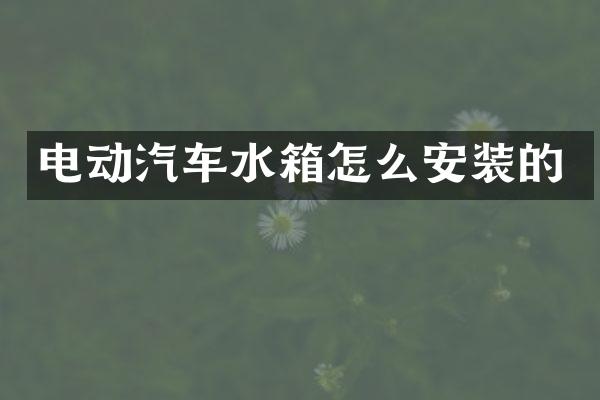 电动汽车水箱怎么安装的