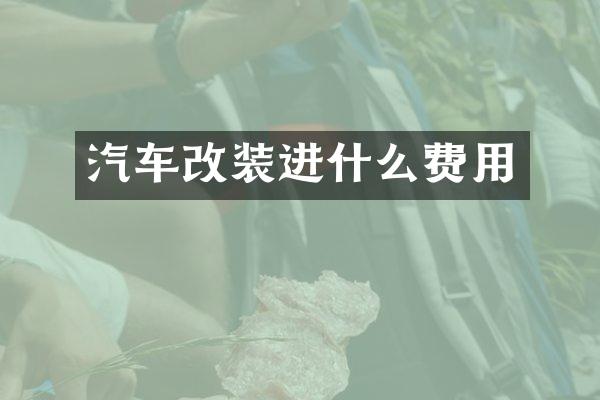 汽车改装进什么费用
