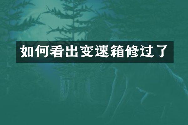 如何看出变速箱修过了
