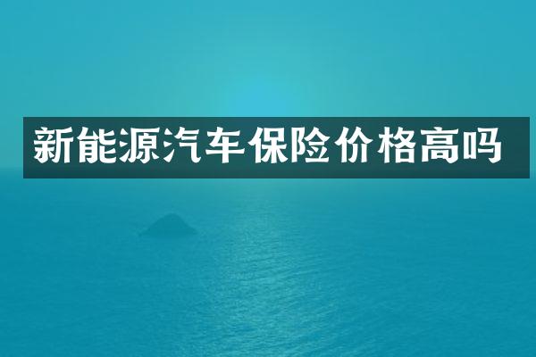 新能源汽车保险价格高吗