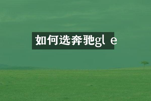 如何选奔驰gl e