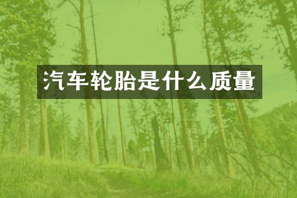 汽车轮胎是什么质量