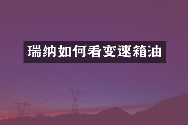瑞纳如何看变速箱油