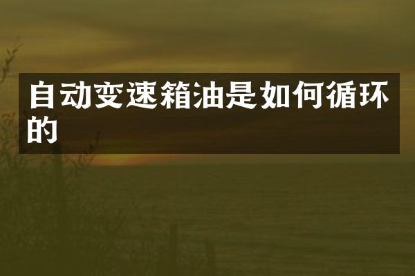 自动变速箱油是如何循环的