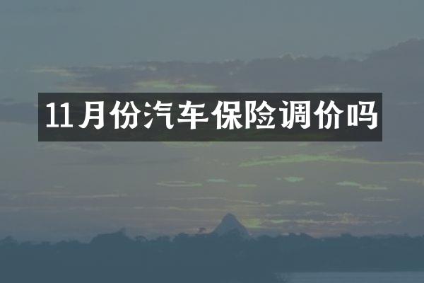 11月份汽车保险调价吗