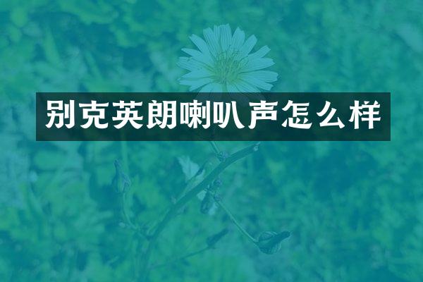 别克英朗喇叭声怎么样