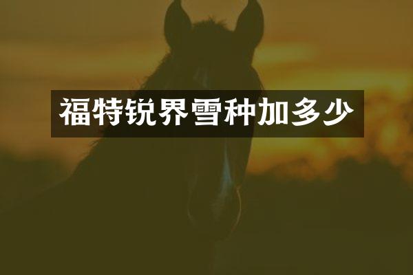 福特锐界雪种加多少