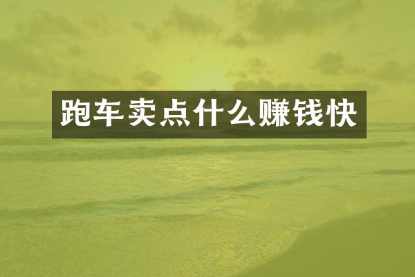 跑车卖点什么赚钱快