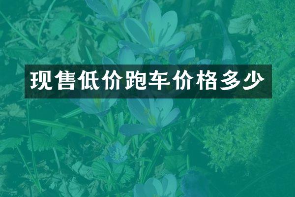 现售低价跑车价格多少