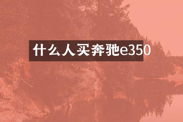 什么人买奔驰e350