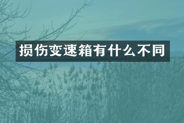 损伤变速箱有什么不同